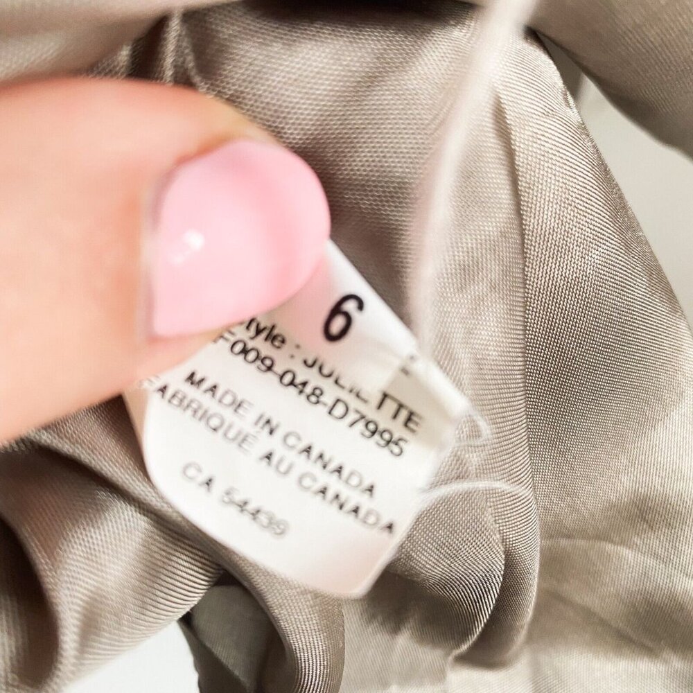 Brose Grey Silk Ostrich Feathers Short Sleeveless Cocktail Dress 6 - Picture 7 of 9
